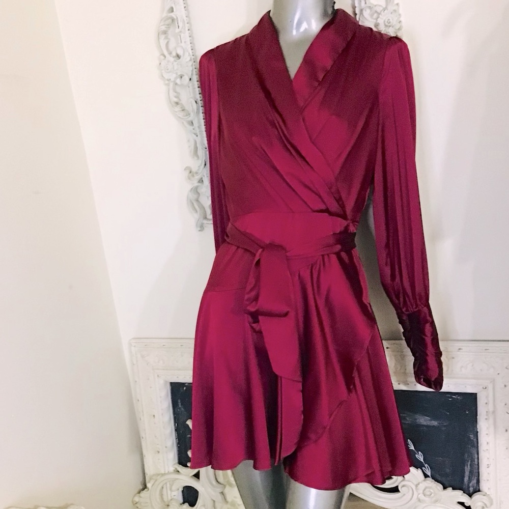 VICI Burgundy Front Tie Dress